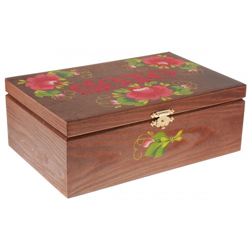 Лото в деревянной шкатулке роспись темное